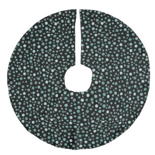 Mint Dots Faux Linen Tree Skirt