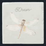 Mint Dragonfly Dream Stone Coaster<br><div class="desc">Mint Dragonfly Dream</div>