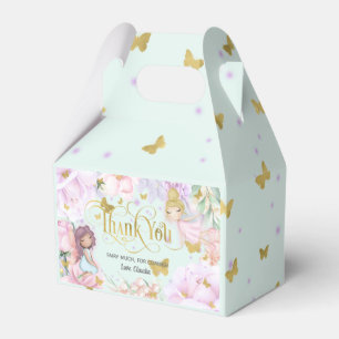 mint enchanted garden fairy, butterfly birthday  favor box