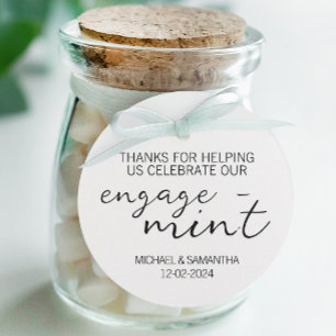 Mint Engagement Thank You Favour Tags