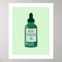 Mint Essential Oil Bottle Drawing