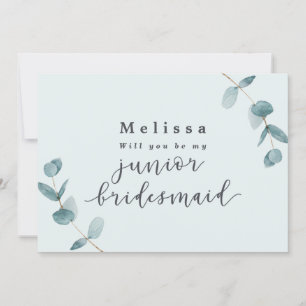 Mint Eucalyptus Junior Bridesmaid Proposal Card
