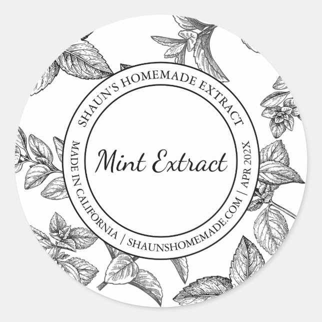 Mint Extract Sketch Modern label (Front)