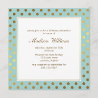 Mint Faux Gold Foil Polka Dots Pattern