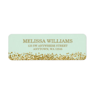 Mint Faux Gold Glitter