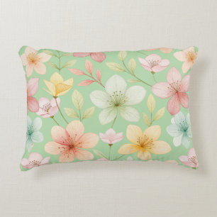 Mint Floral Accent Pillow