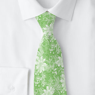 Mint Floral Batik Tie
