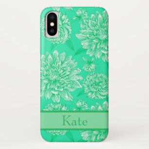 Mint Floral Monogram Case-Mate iPhone Case