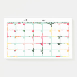 Mint Floral Undated Calendar Post-it Notes