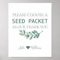 Mint Floral Wildflower Seed Wedding Favour Packets