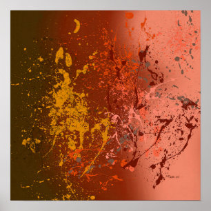 Mint Flurry Abstract Spatter Art Poster