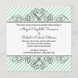 Mint Formal Floral Flourish - Wedding Invitation
