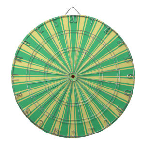 Mint Funky Sun Rays Retro Stripes Dartboard