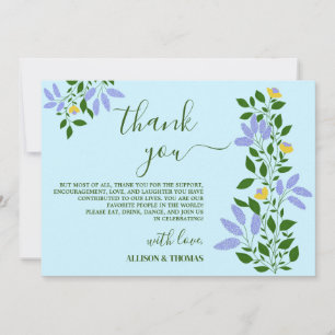 Mint Garden Flowers Wedding  Thank you Invitation