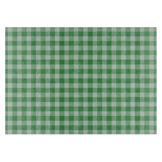 Mint Gingham Stripes Cutting Board (Front)