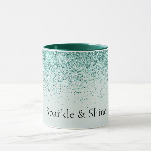 Mint Glitter Sparkle Mug (Center)