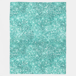 Mint Glitz Glitter Fleece Blanket