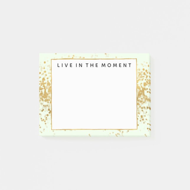 Mint Gold Confetti Dots Post-it Notes (Front)