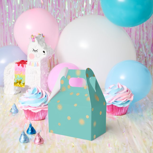 Mint Gold Confetti Favor Box (Party)