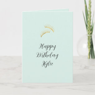 Mint Gold Eyelashes Card