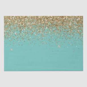 Mint Gold Glam Glitter Wedding  Tissue Paper