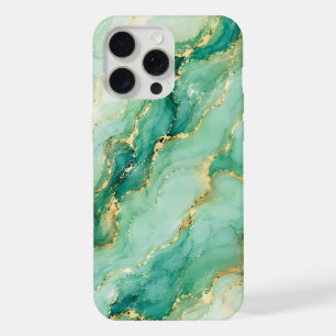 Mint & Gold Marble Luxury iPhone 15 Pro Max Case