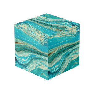 Mint,gold,marble,nature,stone,pattern,modern,chic, Cube