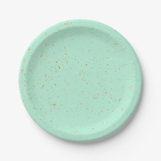 Mint Gold Paper Plate