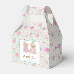 Mint Gold Roses Tea Party Baby Shower Favour Box