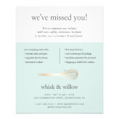 Mint & Gold Whisk Bakery Business Reopening Flyer (Front)