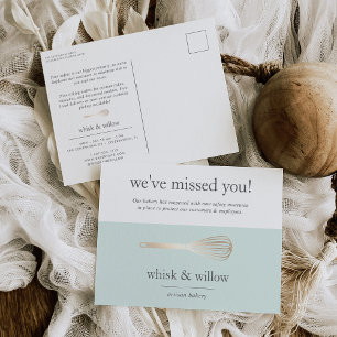 Mint & Gold Whisk   Bakery Business Reopening Postcard