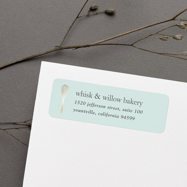 Mint & Gold Whisk Bakery Return Address (Creator Uploaded)