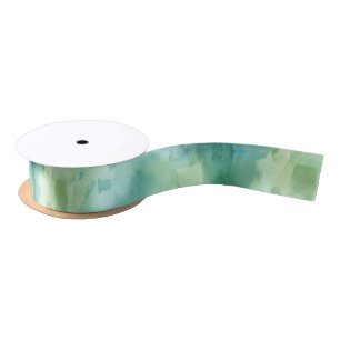 Mint Green Abstract Christmas Satin Ribbon
