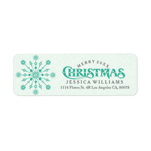 Mint Green Abstract Christmas Snowflake