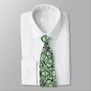 Mint Green Abstract Geometric Modern Monogram Tie