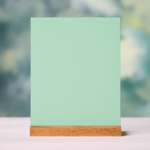 Mint Green Acrylic Sign with Wooden Base