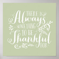 Mint Green Always Thankful Quote Thanksgiving