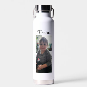 Mint Green and Blue Fluid Art Personalized Water Bottle
