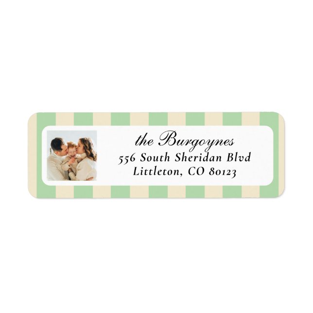 Mint Green and Cream Chic Vertical Stripes Photo (Front)