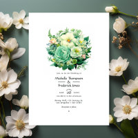 Mint Green and Eggshell Floral Summer Wedding