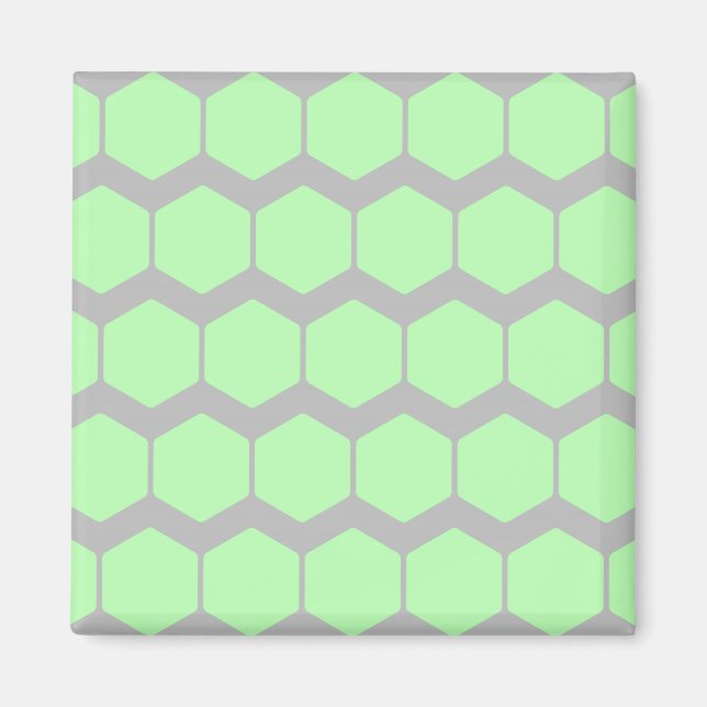Mint Green and Grey, Retro Geometric Pattern. Magnet (Front)