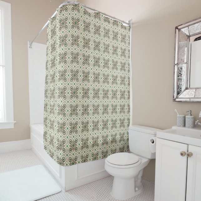 Mint Green and Light Beige Contemporary Patterns (In Situ)