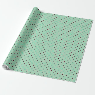 Mint Green And Light Brown Polka Dots Design Wrapping Paper