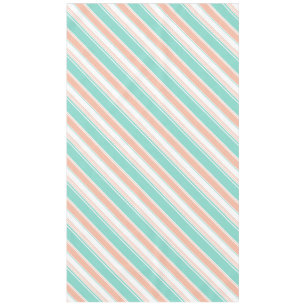 Mint Green and Peach Modern Stripes Tablecloth