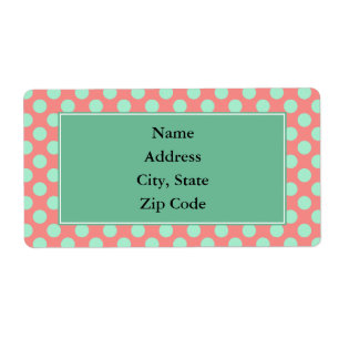 Mint Green and Pink Polka Dot Pattern