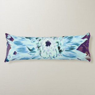 Mint Green and Teal Dahlia Flower Body Pillow