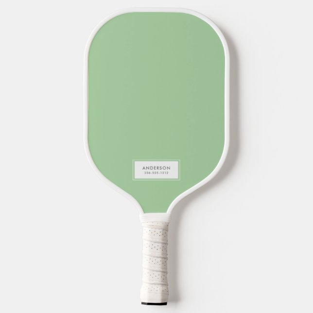 Mint Green and White Custom Pickleball Paddle (Back)