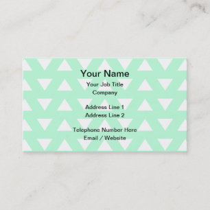 Mint Green and White Geometric Pattern. Business Card