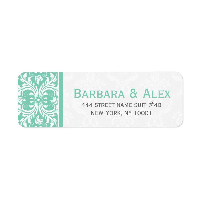 Mint-Green And White Girly Floral Damasks (Front)