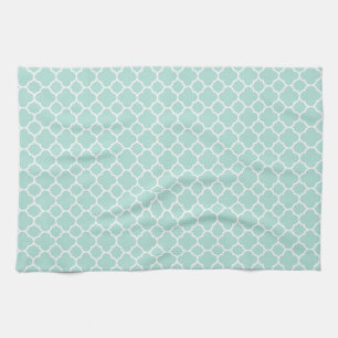 Mint Green and White Kitchen Towel